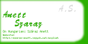 anett szaraz business card